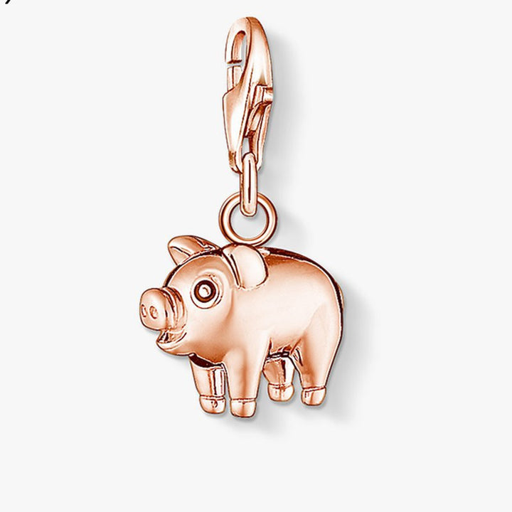 Rose Gold Piggy Pendant With 925 Sterling Silver – Jewelry Gift Ideas — 1