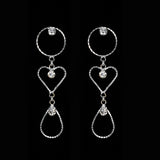 Rhinestone Shiny Earrings Earrings Female Circle Long – Gifts for Her — 1