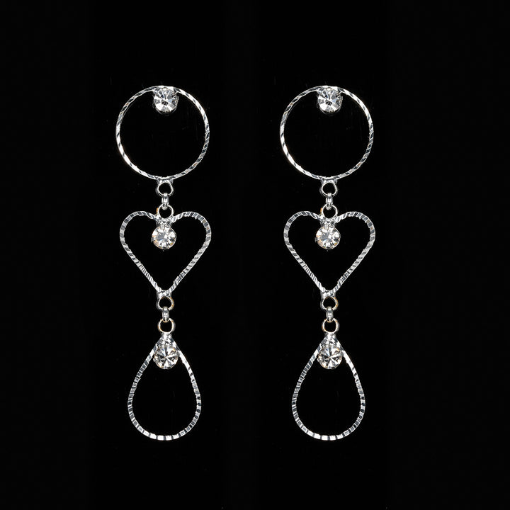 Rhinestone Shiny Earrings Earrings Female Circle Long – Gifts for Her — 1