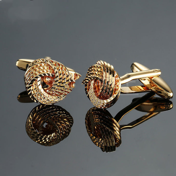 Gold-Plated Twist Cufflinks French Shirt Cuff – Meaningful Gifts — 1