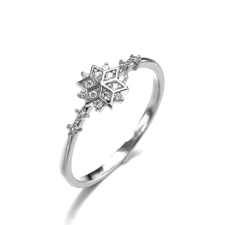 14k Gold Plated Snowflake Diamond Ring – Surprise Gifts — 1