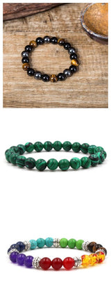 Classic Black Matte Green Malachite Bracelets – Jewelry Gift Ideas — 5