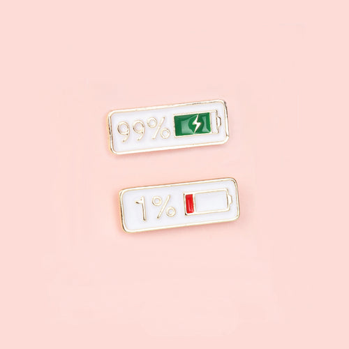 Cartoon Battery Small Brooch Metal Drip Accessories – Stylish Gifts — 1