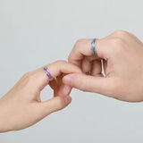 Pink Blue Lake Couple Sterling Silver Ring Pair – Gifts for Her — 4