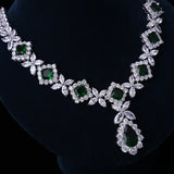 Exaggerated Water Drop Zircon Necklace Earrings – Jewelry Gift Ideas — 4