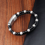 Braided Leather Natural Stone Onyx Map Beading – Jewelry Gift Ideas — 1
