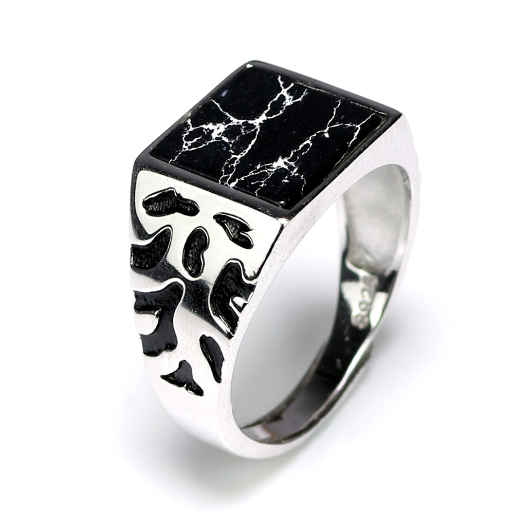 925 Sterling Silver Vintage Men's Rings Adjustable – Gifts for Him — 1