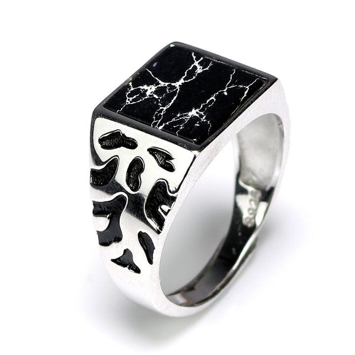 925 Sterling Silver Vintage Men's Rings Adjustable – Gifts for Him — 1