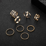 8-Piece Retro Metal Smooth Twist Cross Ring – Special Occasion Gifts — 5