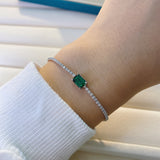 Female Emerald Bracelet 1 Carat Simple Mosaic – Jewelry Gift Ideas — 3