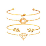 Leaves Diamond Knot Carved Hollow Bracelet – Jewelry Gift Ideas — 1