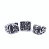 Retro Death Gothic Style Rose Skull Men's Titanium – Stylish Gifts — 11