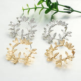 Leaf Geometric Semicircle Earrings – Useful Gifts — 4