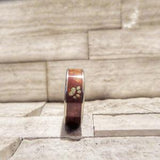 TITANIUM DOG PAW PRINT OPAL AND KOA WOOD RING – Dog Lover Gifts — 1