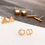 Geometric Square Triangular Round Stud Earring – Jewelry Gift Ideas — 2