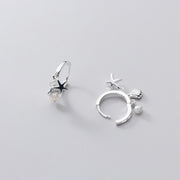 S925 Silver Starfish Shell Sweet Pearl Earrings – Birthday Gifts — 5