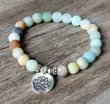 Matte Amazonite Stone Strand Bracelet Yoga Chakra – Jewelry Gift Ideas — 2
