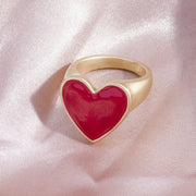 Matte Gold And Matte Silver Nectarine Heart Ring – Gift Ideas — 3