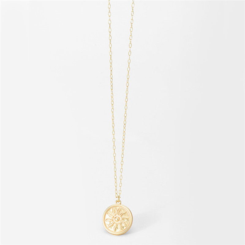 Matte Gold Sun Pendant Necklace For Women – Jewelry Gift Ideas — 1