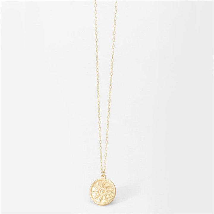 Matte Gold Sun Pendant Necklace For Women – Jewelry Gift Ideas — 1
