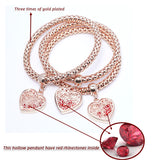 Three-color Corn Chain Rose Peach Heart Bracelet – Jewelry Gift Ideas — 2