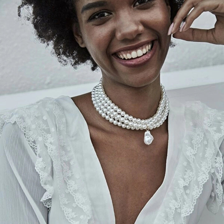 Simple Multilayer Round Pearl Pendant Necklace – Jewelry Gift Ideas — 1