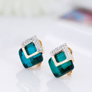 Pure Silver Stud Earrings Crystal Earrings Super Flash – Gifts for Her — 3
