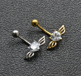 Love Wings Belly Button Ring Love Heart Zircon – Gifts for Couples — 5