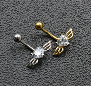 Love Wings Belly Button Ring Love Heart Zircon – Gifts for Couples — 5