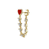 S925 Silver Needle Tassel Set With Diamond Heart – Gifts for Couples — 3