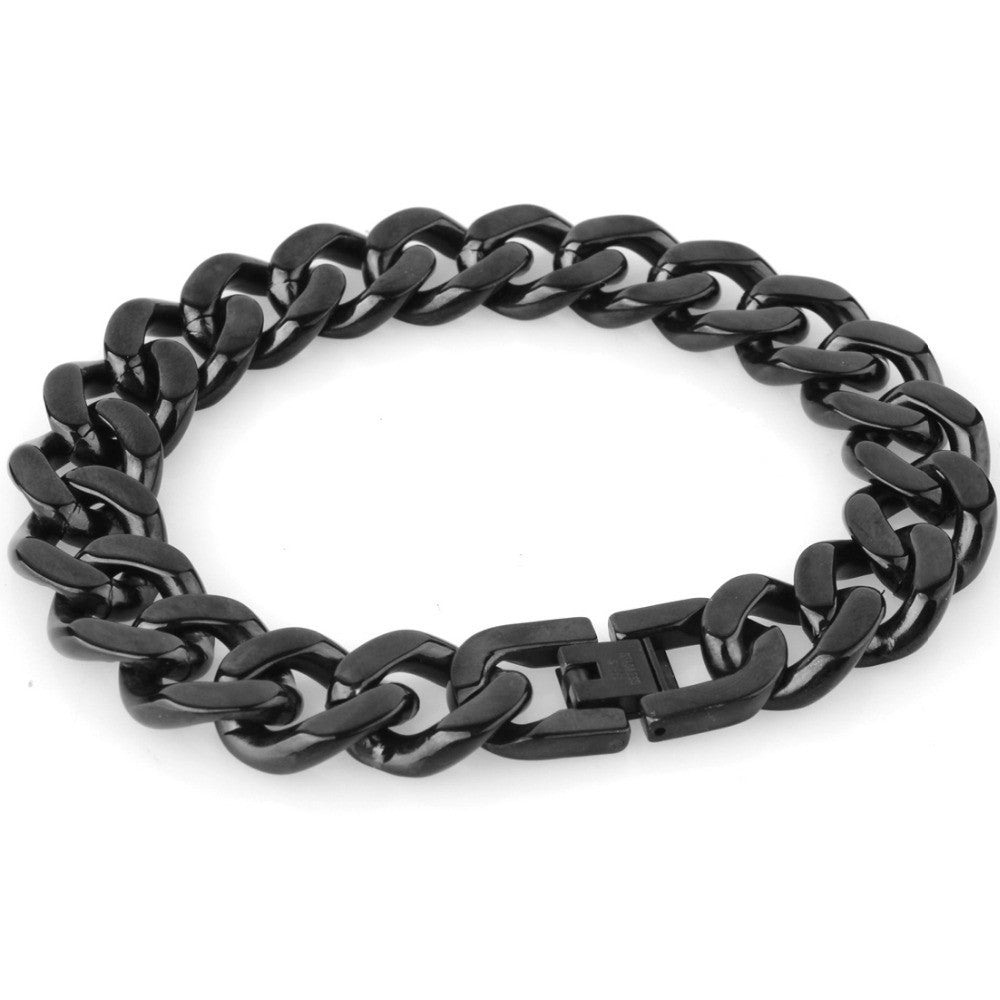 Titanium Steel Men's Black Bracelet – Jewelry Gift Ideas — 1