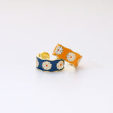 Vintage Oil Drop Daisy Ring Wide Ring – Birthday Gifts — 5