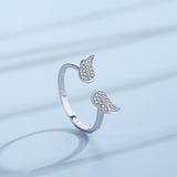 Fashion Sweet Diamond Angel Wing Silver Ring – Stylish Gifts — 1