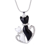 Black and White Cat Pendant Necklace – Jewelry Gift Ideas — 2