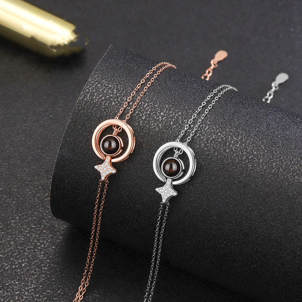 Women's S925 Round Diamond Embedded Star Bracelet – Jewelry Gift Ideas — 1