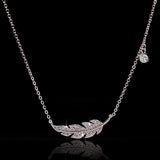 Leaf Necklace Copper Inlaid Zircon Pendant – Jewelry Gift Ideas — 1