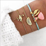 Vintage Flamingo Watermelon Hollow Shell Bracelet – Jewelry Gift Ideas — 1