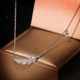 Leaf Necklace Copper Inlaid Zircon Pendant – Jewelry Gift Ideas — 4