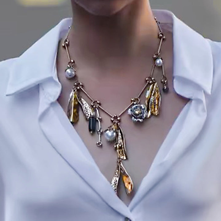Vintage Pearl Leaves Flower Multi-pendant – Jewelry Gift Ideas — 1