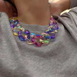 Colored Hip Chain Hollow Exaggerated Necklace – Jewelry Gift Ideas — 4
