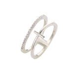 Simple Multi-layer Cross Gold-plated Inlaid Ring – Practical Gifts — 4