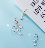 Asymmetrical Star Moon Sweet Earrings – Surprise Gifts — 3