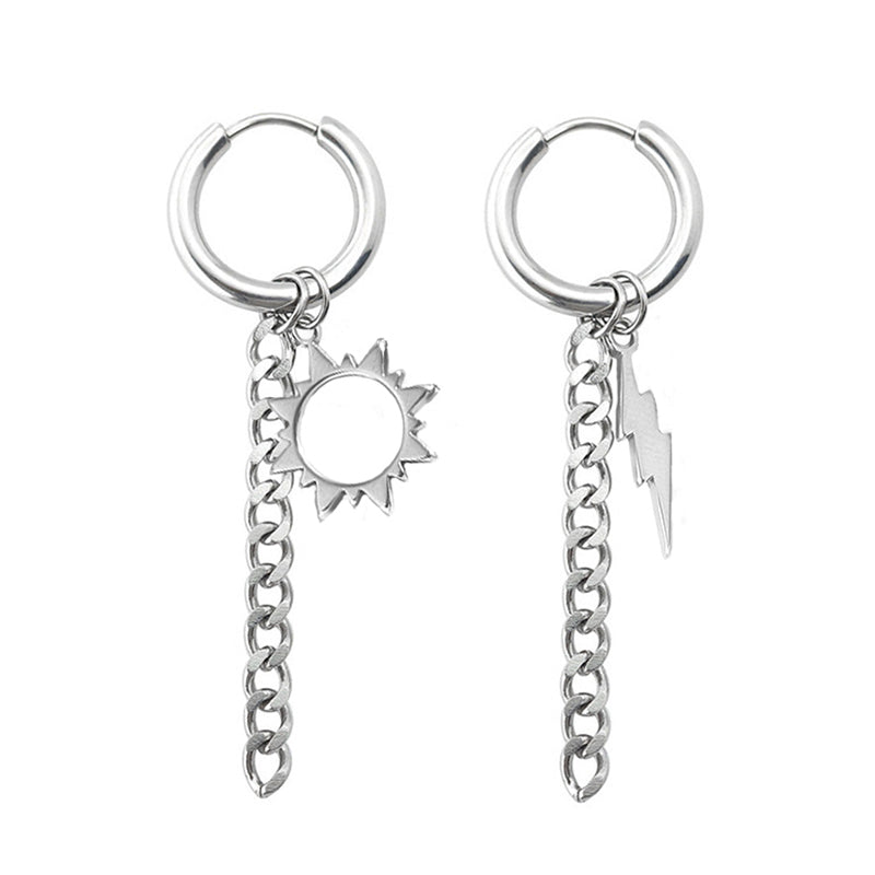 Hip Hop Stainless Steel Asymmetric Earrings Fashion – Stylish Gifts — 1