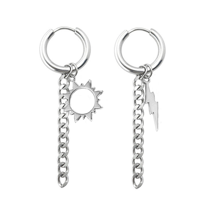 Hip Hop Stainless Steel Asymmetric Earrings Fashion – Stylish Gifts — 1