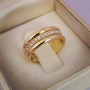 Simple Golden Sliver Rhinestones Ring Copper – Jewelry Gift Ideas — 3