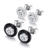 Black and white ceramic stud earrings – Useful Gifts — 1