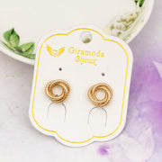 Fashion Round Earrings Simple Cross Metal – Stylish Gifts — 11