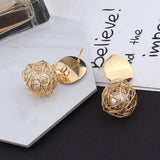 Vintage Geometric Earrings Simple Woven Ball – Special Occasion Gifts — 4