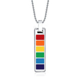 Rainbow rectangular pendant necklace – Jewelry Gift Ideas — 1
