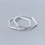 S925 Silver Earrings Female Sweet Hexagon – Gifts for Her — 5